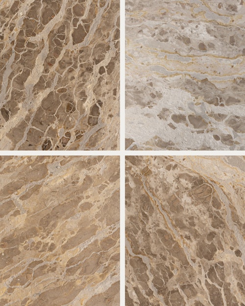 Variations in color and veining are natural when it comes to marble: No two pieces are alike.
